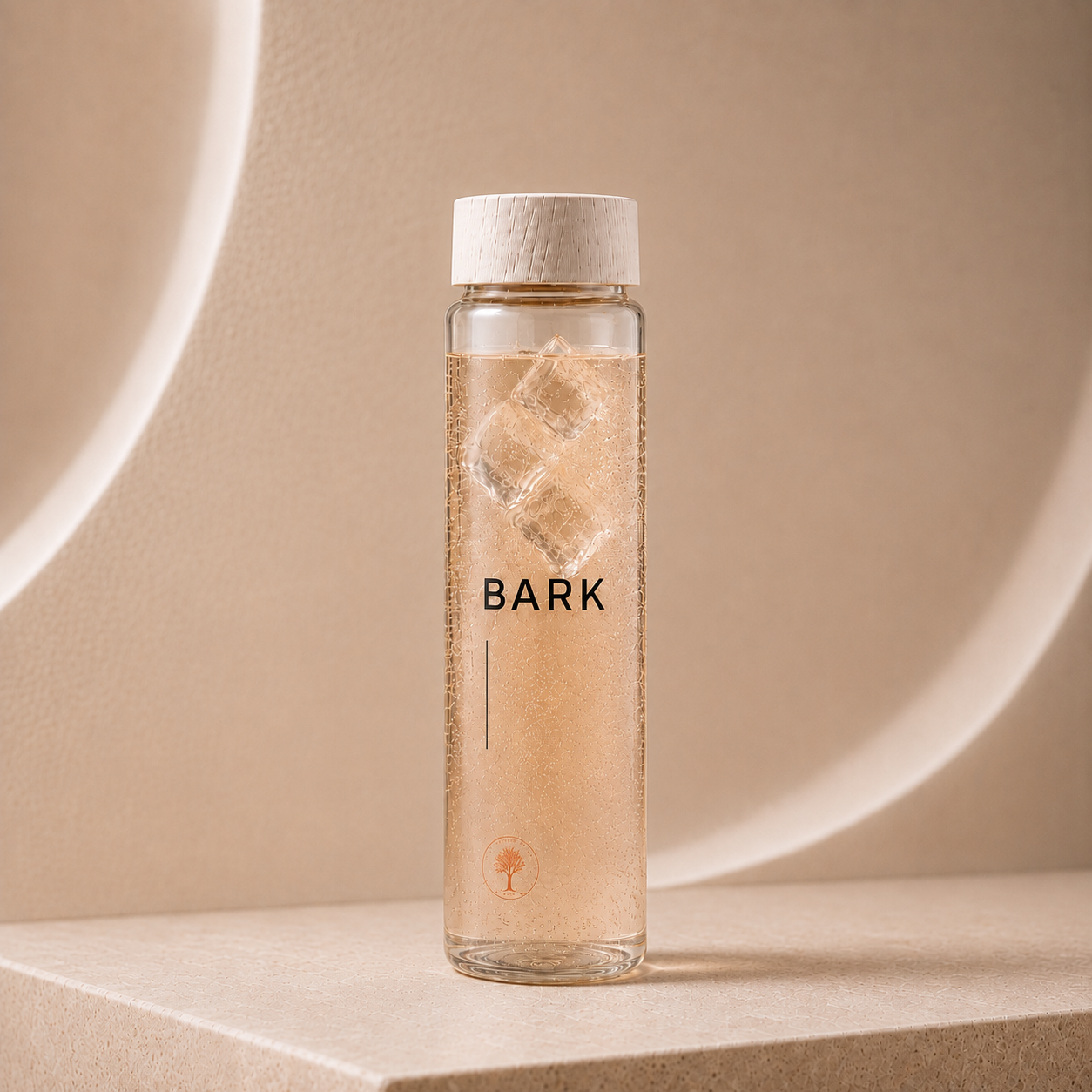 BARK Clear Protein mit Eis in der Glasflasche
